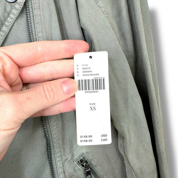 Anthropologie Marrakech NWT Ronika Moss Green Draped Moto Zip Jacket XS - Picture 9 of 10